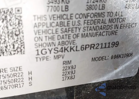 2023 Cadillac Escalade Esv 4Wd Premium Luxury z USA, uszkodzony, nr VIN 1GYS4KKL6PR211199